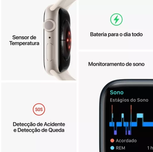 Apple Watch Series 8 Gps 41mm Padrão Lacrado Na Caixa