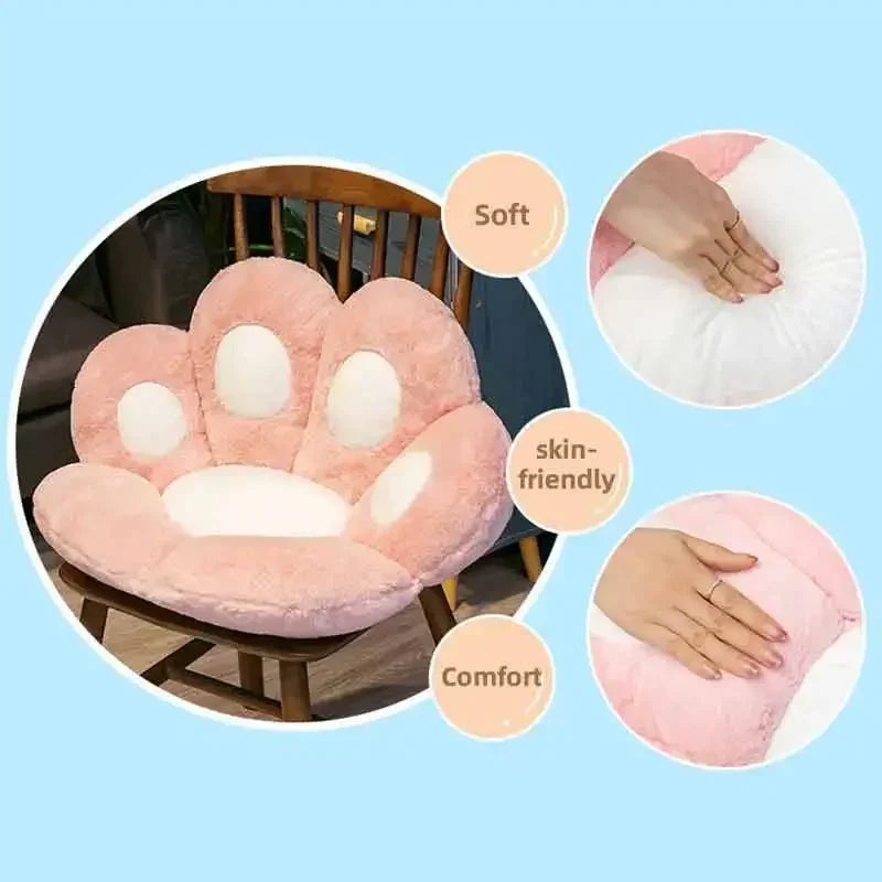 Almofada Pata de Gatinho com 60 cm/ 70 cm Diametro, almofada de chão macia e estofada, cadeira kawaii, almofada de bunda para decoração de sala de casa, escritório, Ótima para um cochilo