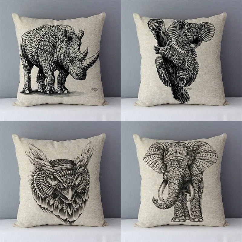 Almofadas decorativas elefante kola alce estampado animais fronha 45x45cm sem miolo