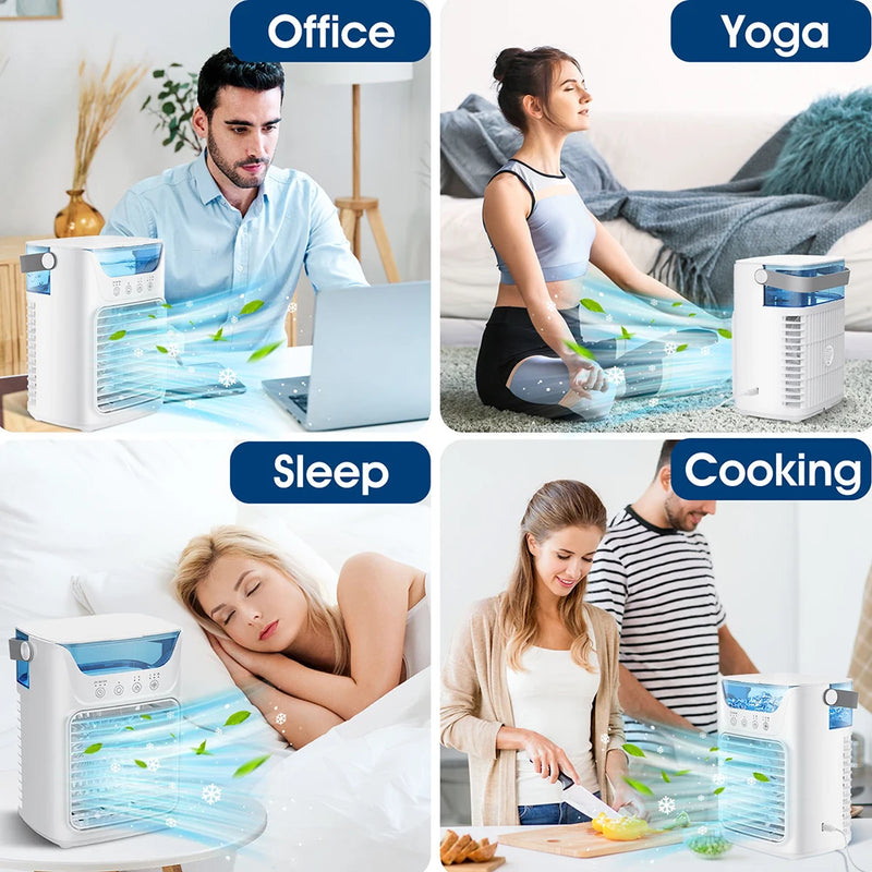 USB Portable Air Conditioner 3 Speeds Electric Spray Fan 650ml Large Water Tank Small Air Cooling Fan for Home Bedroom