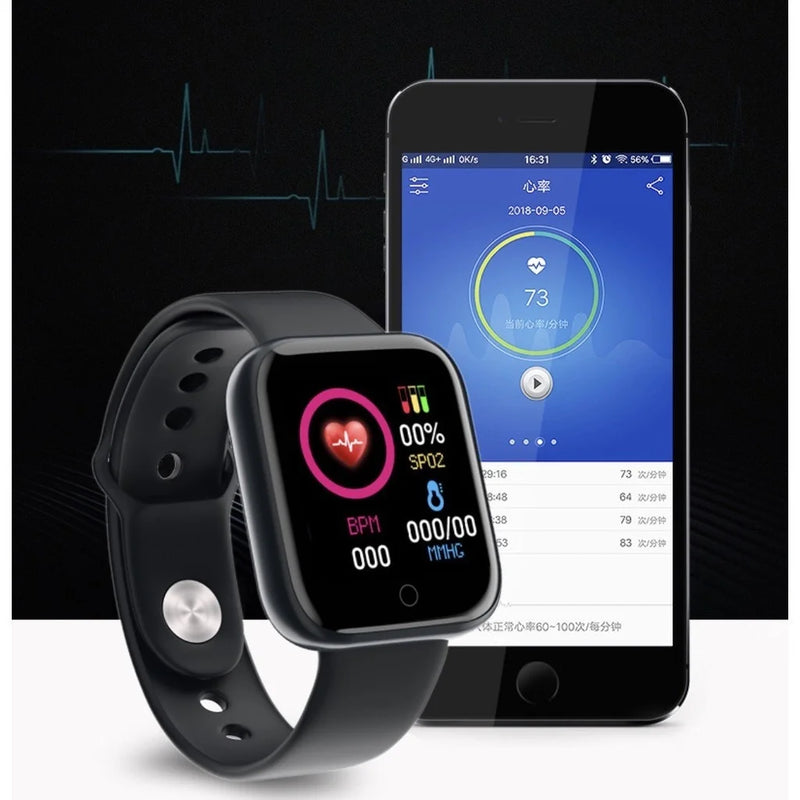 Relógio Digital com funções Esportivas Para Homens E Mulheres Bluetooth  Modelo D20 Tela Sensível Ao Toque Pulseira De Fitness EXLUSIVO para IOS Android