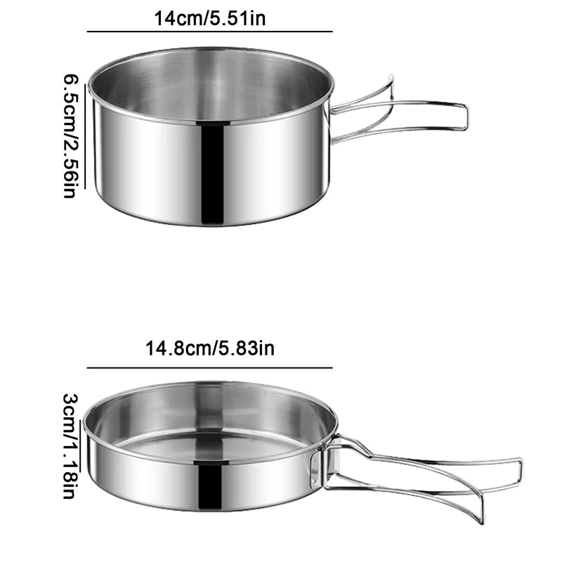 Kit de panelas e frigideiras de aço inoxidável 2PCS