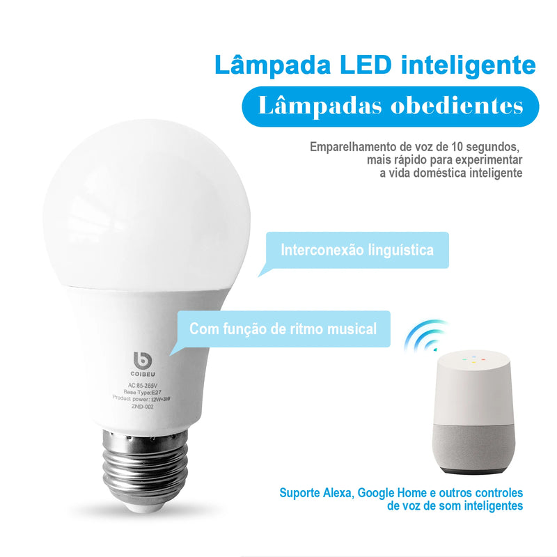 Lâmpada inteligente Alexa LED 15W