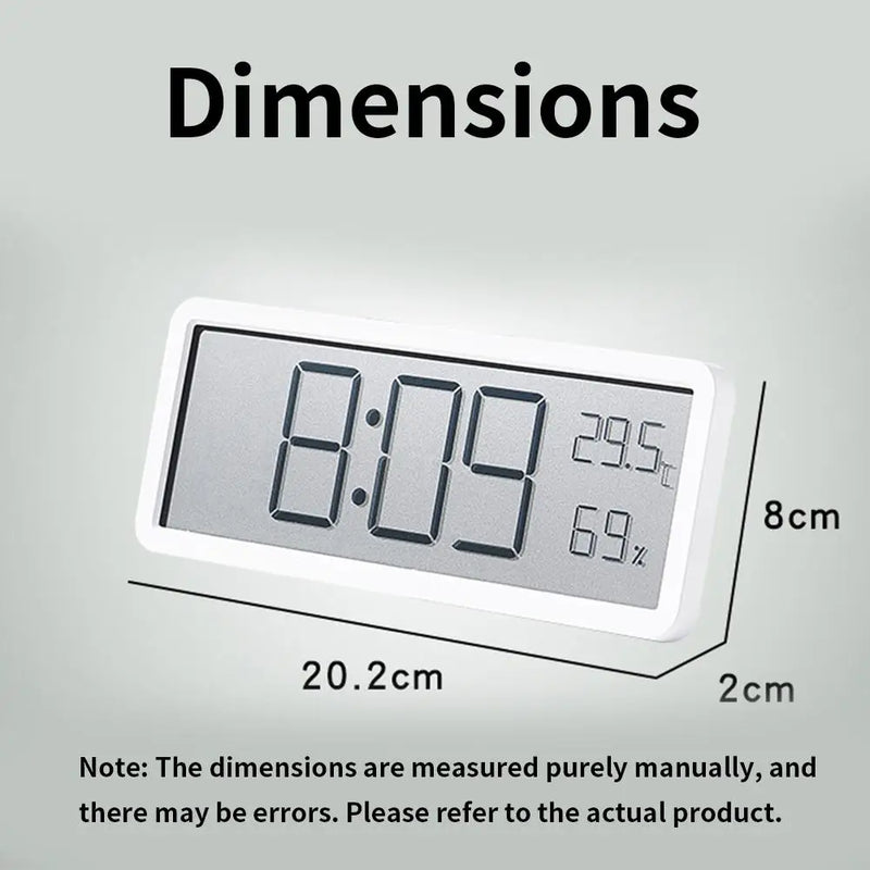 Relógio de parede Digital Eletrônico com Display LCD, Multifuncionais com Alarme de Temperatura e Umidade