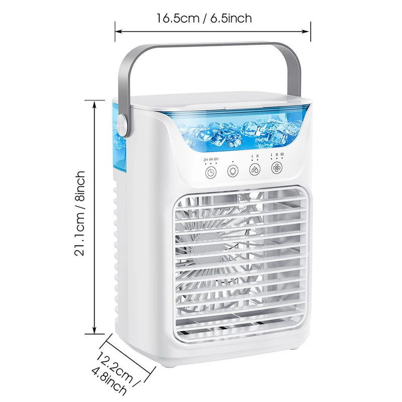 USB Portable Air Conditioner 3 Speeds Electric Spray Fan 650ml Large Water Tank Small Air Cooling Fan for Home Bedroom